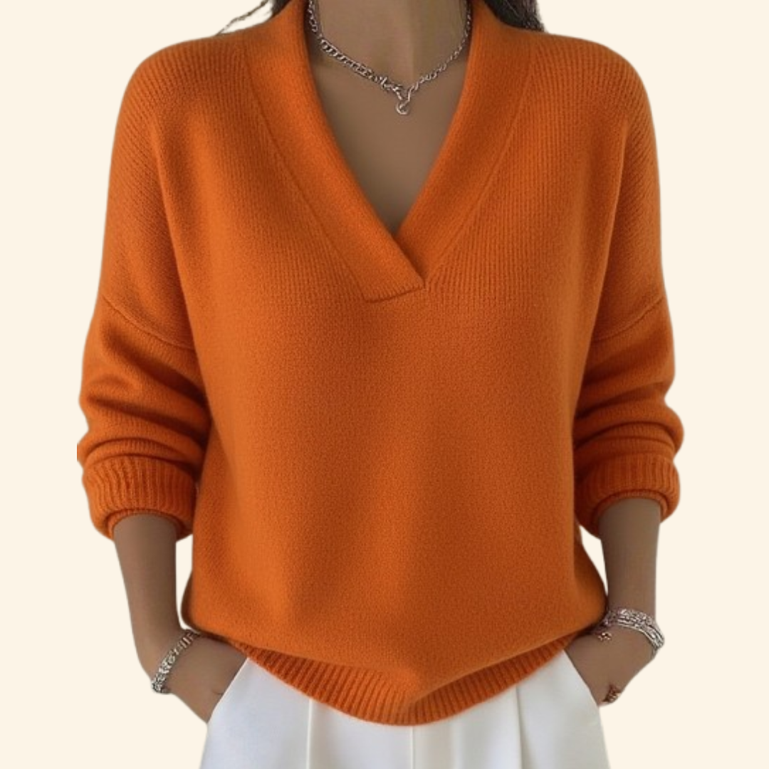Olivia | Weicher V-Ausschnitt-Pullover