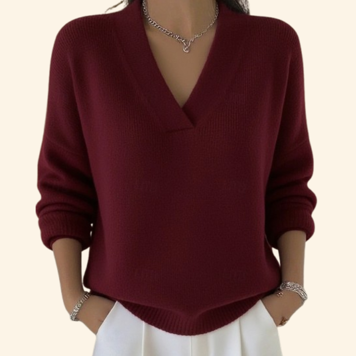 Olivia | Weicher V-Ausschnitt-Pullover