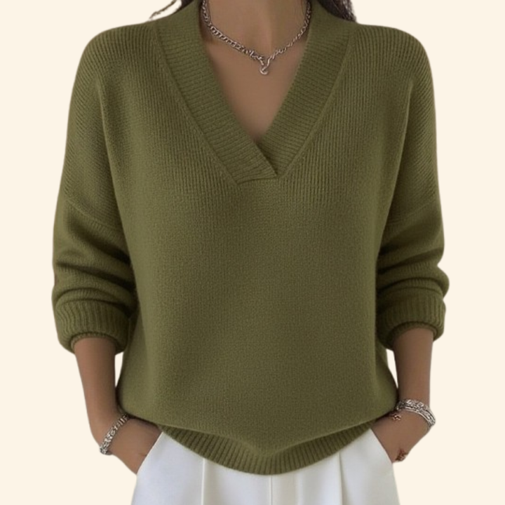 Olivia | Weicher V-Ausschnitt-Pullover