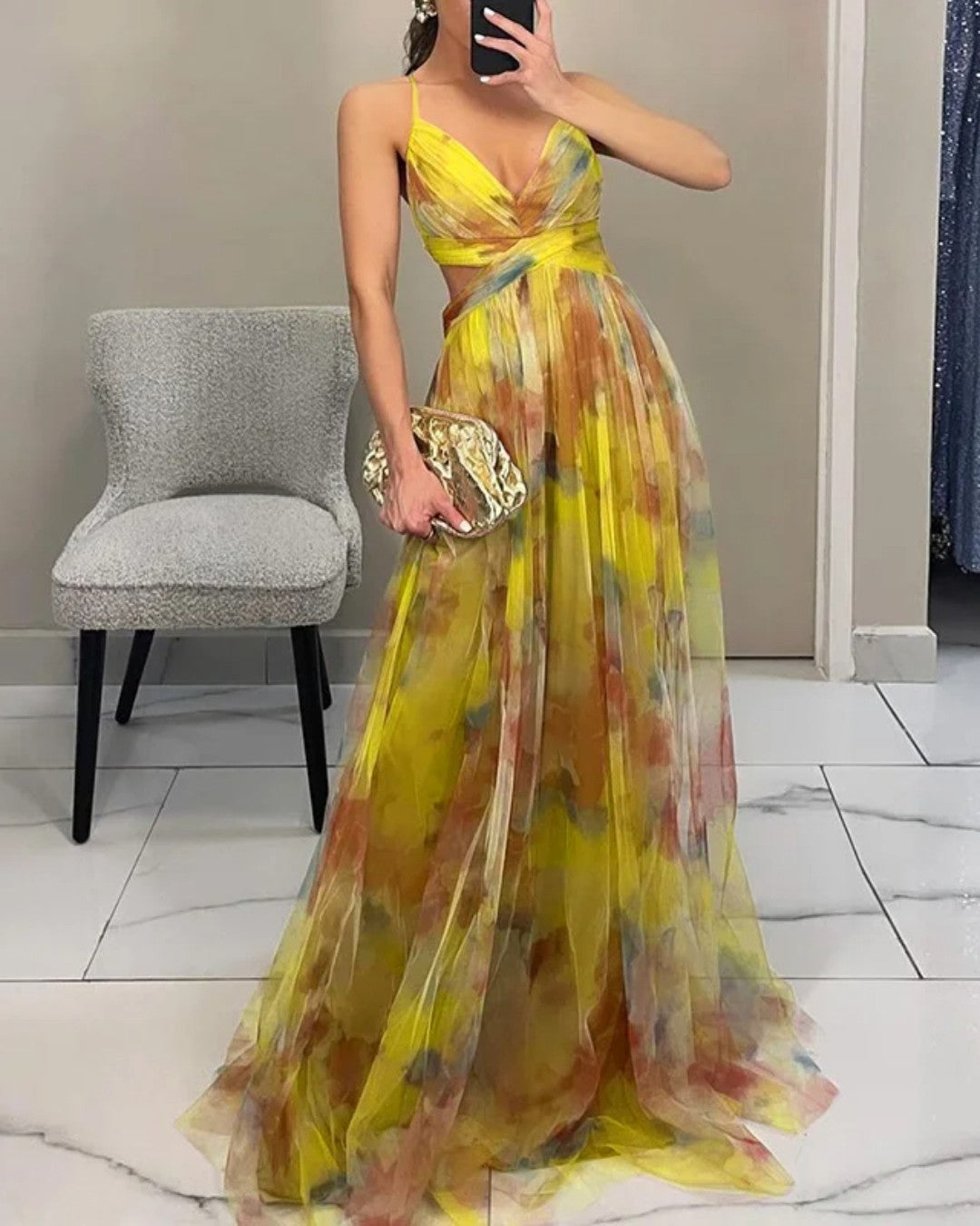 Stella | Enchanting Floral Print Maxi Dress