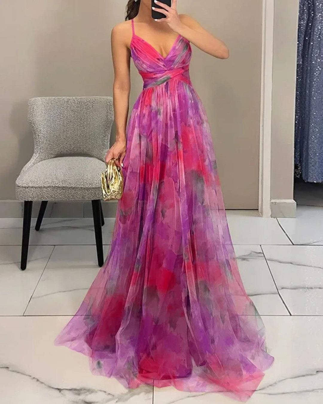 Stella | Enchanting Floral Print Maxi Dress